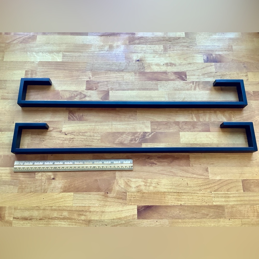 Two Black Metal Towel Bars